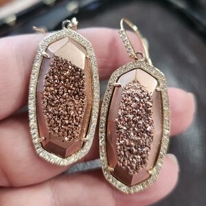Rare Kendra Scott Luxe Ellen Earrings CZ in Gold